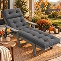 Chaise Lounge Cushion Outdoor, 74.4 x 22 x 4.7 Inch, Grey
