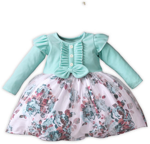 chakali baby girls midiknee length party dress light green full sleeve