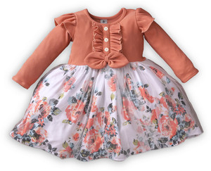 chakali baby girls midiknee length party dress multicolor full sleeve