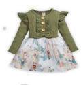 CHAKALI Baby Girls Midi/Knee Length Party Dress (Multicolor, Full Sleeve)