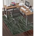 chakme Office Chair Mat for Hardwood Floor, 48"x36" Easy Glide Computer Desk Mat Protector for Rolling Chair Under Desk Rug Nonslip Backing, Machine Wash, (Dark Green Leaf)