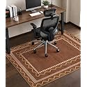 chakme Office Chair Mat for Hardwood Floor, 60"x45" (Brown Scalloped)