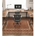chakme Office Chair Mat for Hardwood Floor, 72"x48" (Brown Scalloped)