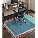 chakme Office Chair Mat for Hardwood Floor, 60"x45" (Blue Scalloped Border)