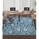chakme Office Chair Mat for Hardwood Floor, 72"x48" Easy Glide Computer Desk Mat Protector for Rolling Chair Under Desk Rug Nonslip Backing, Machine Wash, (Blue Flowers)