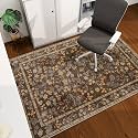 chakme Office Chair Mat for Hardwood Floor, 60"x45" Easy Glide Computer Desk Mat Protector for Rolling Chair Under Desk Rug Nonslip Backing, Machine Wash, (Floral)