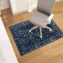 chakme Office Chair Mat for Hardwood Floor, 48"x36" Easy Glide Computer Desk Mat Protector for Rolling Chair Under Desk Rug Nonslip Backing, Machine Wash, (Floral)