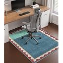 chakme Office Chair Mat for Hardwood Floor, 48"x36" (Blue Scalloped Border)