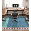 chakme Office Chair Mat for Hardwood Floor, 72"x48" (Blue Scalloped Border)