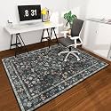 chakme Office Chair Mat for Hardwood Floor, 72"x48" Easy Glide Computer Desk Mat Protector for Rolling Chair Under Desk Rug Nonslip Backing, Machine Wash, (Floral)