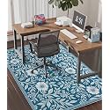 chakme Office Chair Mat for Hardwood Floor, 60"x45" Easy Glide Computer Desk Mat Protector for Rolling Chair Under Desk Rug Nonslip Backing, Machine Wash, (Blue Flowers)