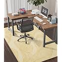 chakme Office Chair Mat for Hardwood Floor, 60"x45" Easy Glide Computer Desk Mat Protector for Rolling Chair Under Desk Rug Nonslip Backing, Machine Wash, (Golden Leaf)