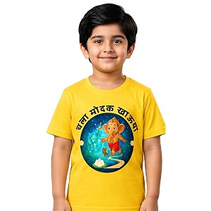 Chala Modak Khauya Ganpati Kids T-Shirt