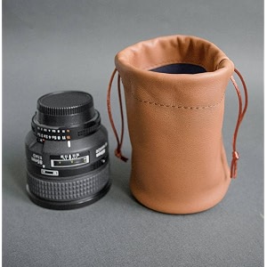 chalk factory leather soft case felt lined for nikon af-s 14-24mm f28g ed lens  tan