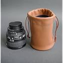 Chalk factory Leather Soft Case, Felt Lined for Nikon AF-S 24-70mm f/2.8E ED VR Lens : TAN