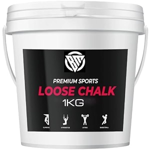 chalk gym chalk bucket with carrying handle - high grip loose chalk 1 kg for gymnastics rock climbing sports lifting pull-ups deadlifts kettlebells pole
