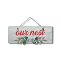 Chalk My Theme Our Nest Wooden Wall Hanging Sign Board for Entrance, Home Decoration, Door, Home Decoration Item