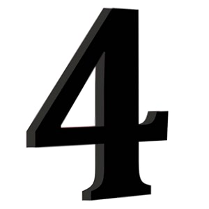 chalk my theme wooden alphabets and numbers for wall decoration  5 inch large wooden number 4 in black
