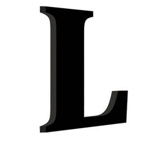 chalk my theme wooden alphabets and numbers for wall decoration  5 inch large wooden letter l in black
