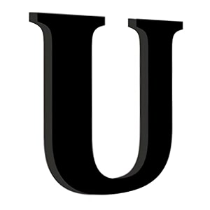 chalk my theme wooden alphabets and numbers for wall decoration  9 inch large wooden letter u in black