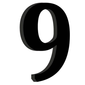 chalk my theme wooden alphabets and numbers for wall decoration  5 inch large wooden number 9 in black