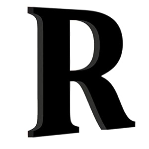 chalk my theme wooden alphabets and numbers for wall decoration  5 inch large wooden letter r in black
