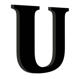 chalk my theme wooden alphabets and numbers for wall decoration  5 inch large wooden letter u in black