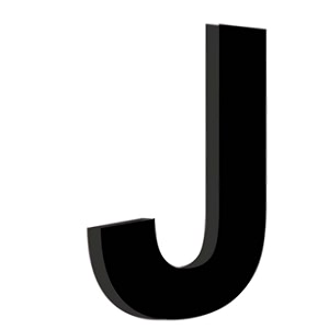 chalk my theme wooden alphabets and numbers for wall decoration  5 inch large wooden letter j in black