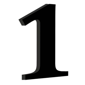 chalk my theme wooden alphabets and numbers for wall decoration  5 inch large wooden number 1 in black