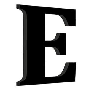 chalk my theme wooden alphabets and numbers for wall decoration  9 inch large wooden letter e in black