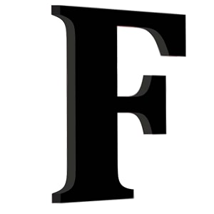 chalk my theme wooden alphabets and numbers for wall decoration  5 inch large wooden letter f in black