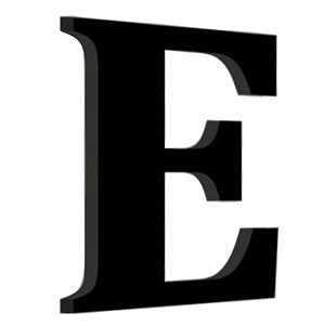 chalk my theme wooden alphabets and numbers for wall decoration  5 inch large wooden letter e in black
