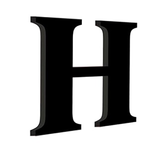 chalk my theme wooden alphabets and numbers for wall decoration  5 inch large wooden letter h in black