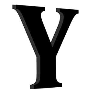 chalk my theme wooden alphabets and numbers for wall decoration  5 inch large wooden letter y in black