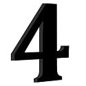 Chalk My Theme Wooden Alphabets and Numbers For Wall Decoration | 5 Inch Large Wooden Number 4 in Black