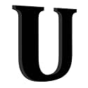 Chalk My Theme Wooden Alphabets and Numbers for Wall Decoration | 9 Inch Large Wooden Letter U in Black
