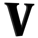 Chalk My Theme Wooden Alphabets and Numbers for Wall Decoration | 9 Inch Large Wooden Letter V in Black