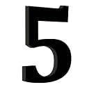 Chalk My Theme Wooden Alphabets and Numbers for Wall Decoration | 9 Inch Large Wooden Number 5 in Black