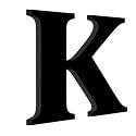 Chalk My Theme Wooden Alphabets and Numbers for Wall Decoration | 5 Inch Large Wooden Letter K in Black