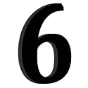 Chalk My Theme Wooden Alphabets and Numbers For Wall Decoration | 5 Inch Large Wooden Number 6 in Black