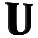 Chalk My Theme Wooden Alphabets and Numbers for Wall Decoration | 5 Inch Large Wooden Letter U in Black