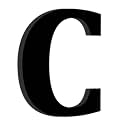 Chalk My Theme Wooden Alphabets and Numbers for Wall Decoration | 9 Inch Large Wooden Letter C in Black