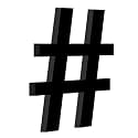 Chalk My Theme Wooden Alphabets and Numbers For Wall Decoration | 9 Inch Large Wooden Hashtag # Symbol In Black