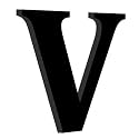 Chalk My Theme Wooden Alphabets and Numbers for Wall Decoration | 5 Inch Large Wooden Letter V in Black