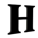 Chalk My Theme Wooden Alphabets and Numbers for Wall Decoration | 9 Inch Large Wooden Letter H in Black