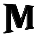 Chalk My Theme Wooden Alphabets and Numbers for Wall Decoration | 9 Inch Large Wooden Letter M in Black