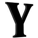 Chalk My Theme Wooden Alphabets and Numbers for Wall Decoration | 5 Inch Large Wooden Letter Y in Black