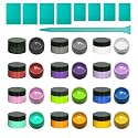 12 Colors Chalk Paste Set with 9 Mini Squeegees, Screen Printing Paint Kit for Silk Screen Stencils, Water-Based Non-Toxic Craft Ink for Wood, Fabric, Glass, Canvas, DIY Art Projects