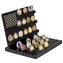 Challenge Coin Display, Black Military Coin Holder Tabletop Case