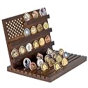 Challenge Coin Display, Walnut Military Coin Holder Tabletop Case